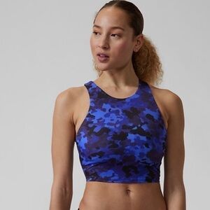 Athleta A-C Conscious Crop Blue Camo Bikini Top